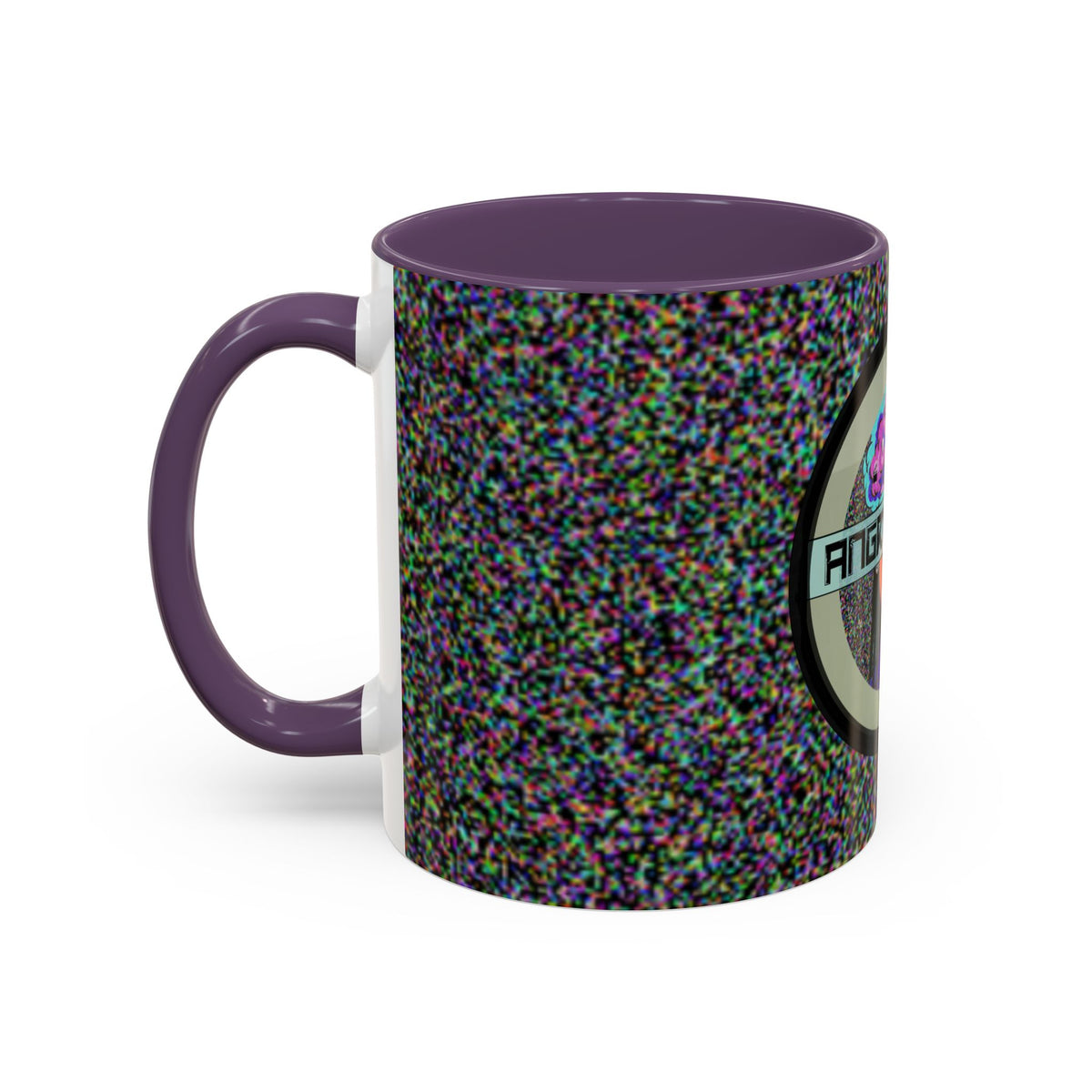 4ngry h1ppy TV Interruption Accent Ceramic Mug | Home & Office