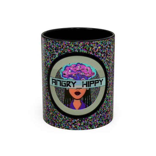 4ngry h1ppy TV Interruption Accent Ceramic Mug | Home & Office