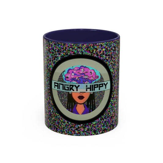 4ngry h1ppy TV Interruption Accent Ceramic Mug | Home & Office